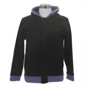 Hoodie windbreaker with inner fleece lining grey