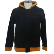 Hoodie windbreaker with inner fleece lining orange