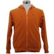 Hoodie zipper fleece jacket orange