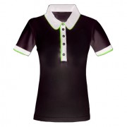 ladies dolly collar polo black