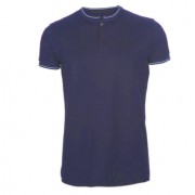 men mini collar polo blue