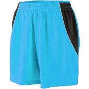 shorts with slant panel blue